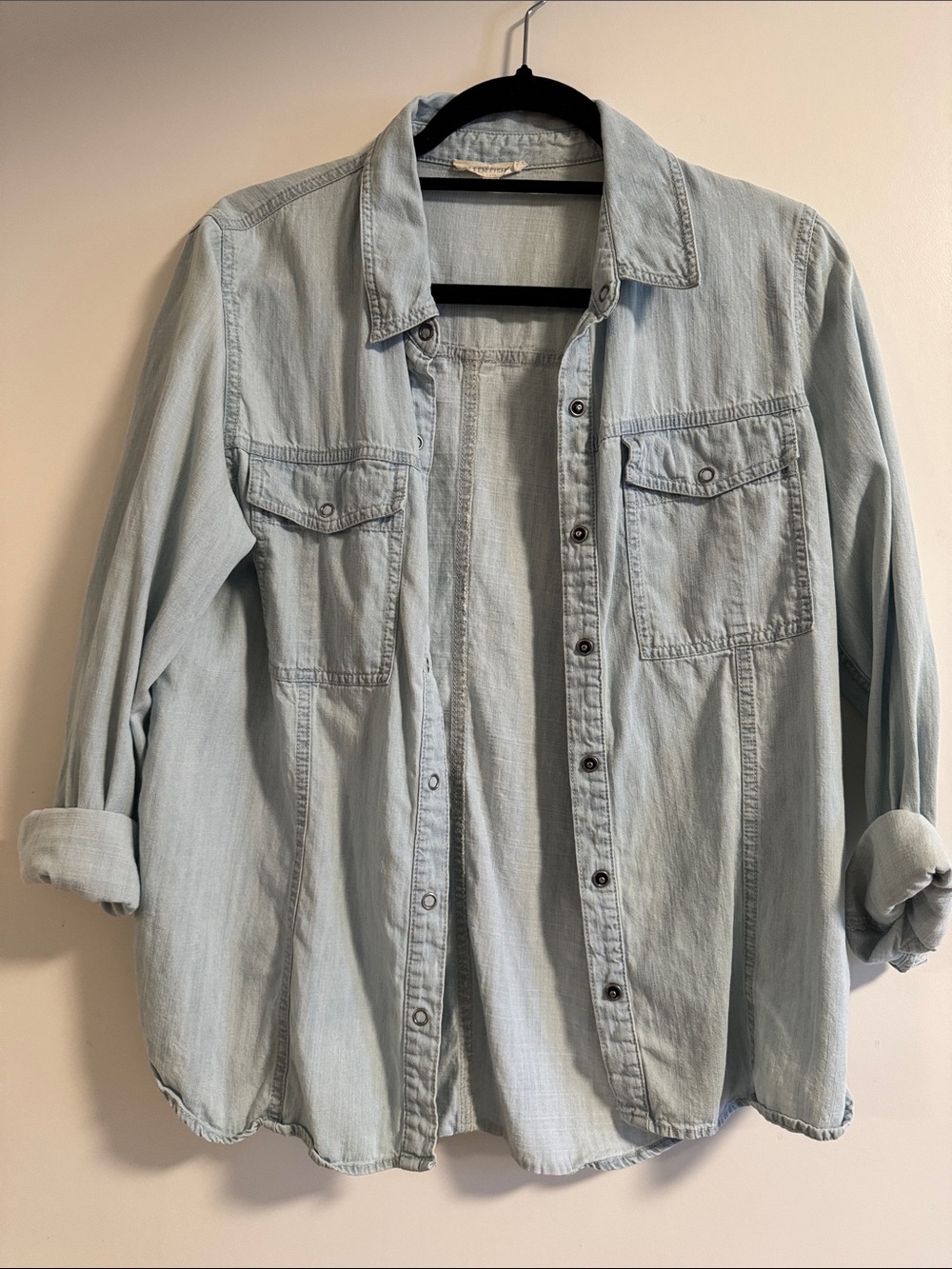 Eileen Fisher Light Blue Button-Down Denim Shirt